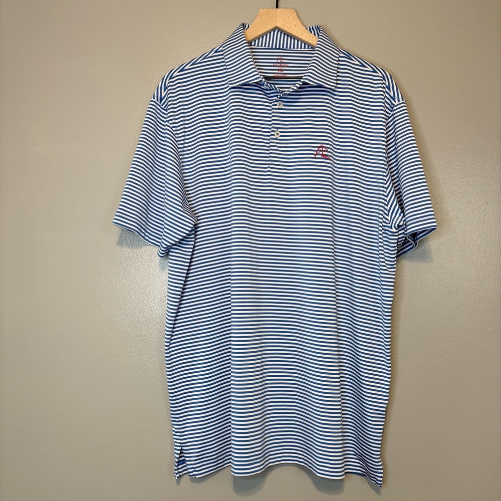 Rhoback Navy and White Striped Polo Shirt